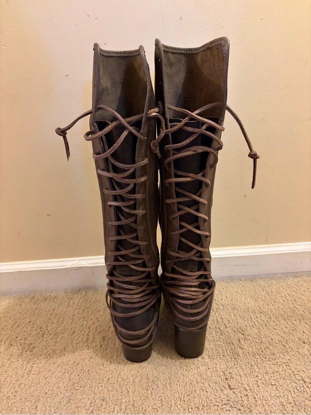 Freebird by Steven Tall Brown Leather Over-the-Knee Boots